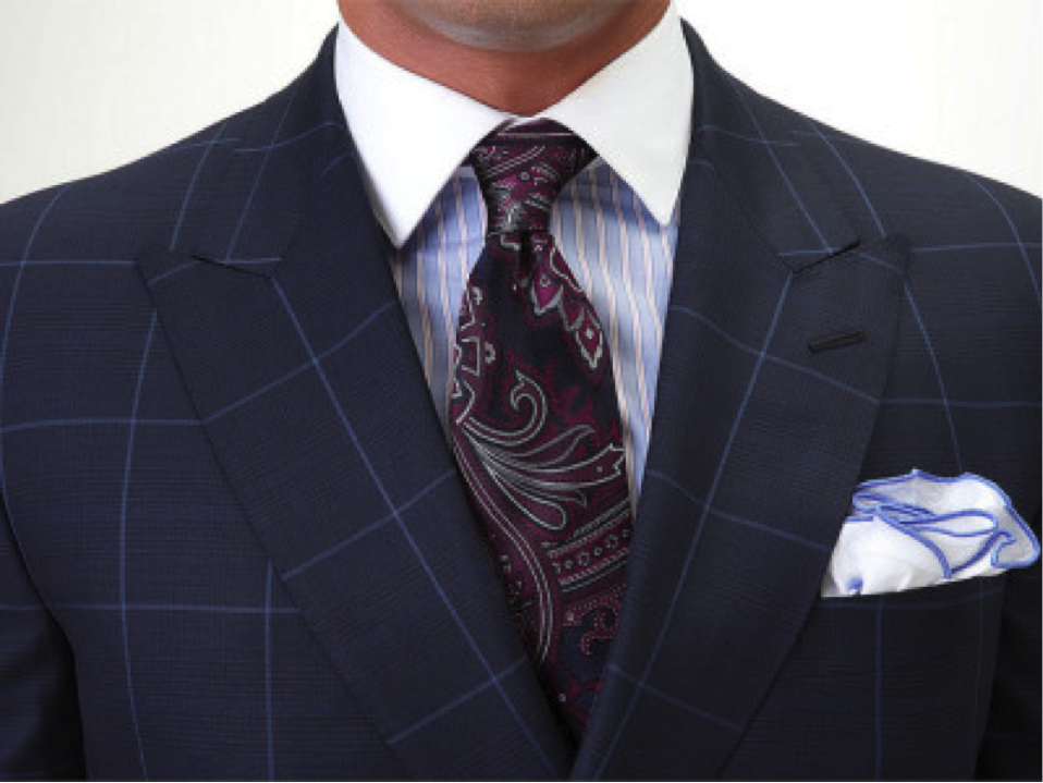 paisley tie with a narrow striped shirt