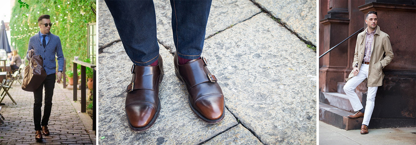 double monkstrap shoes with jeans