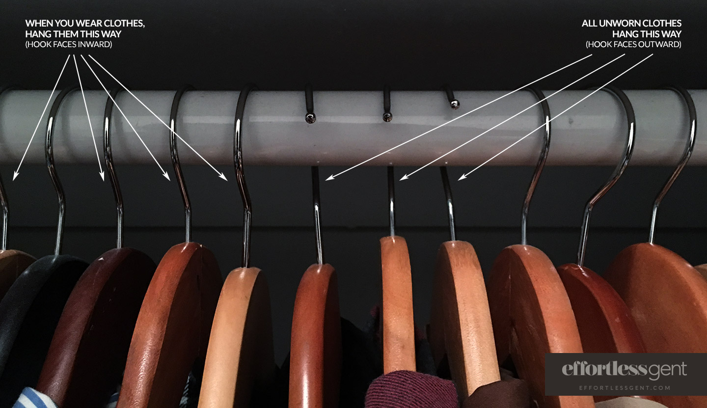 clearing out closet hanger hack