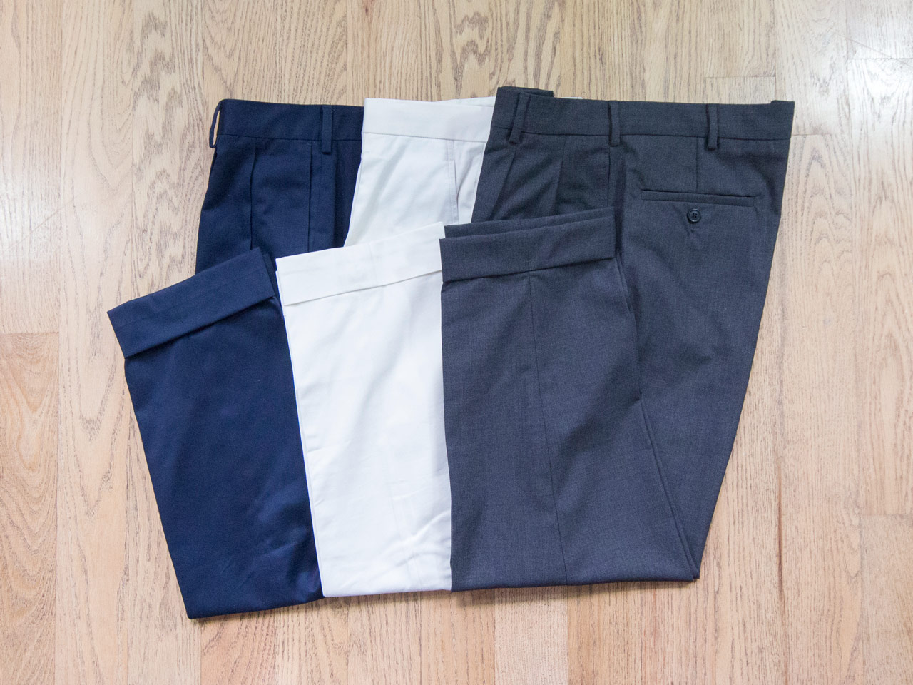 effortless essentials minimalist wardrobe - trousers dress chinos