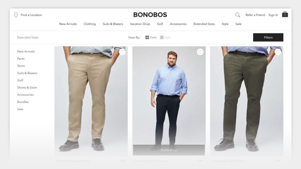 big guys: bonobos extended sizes