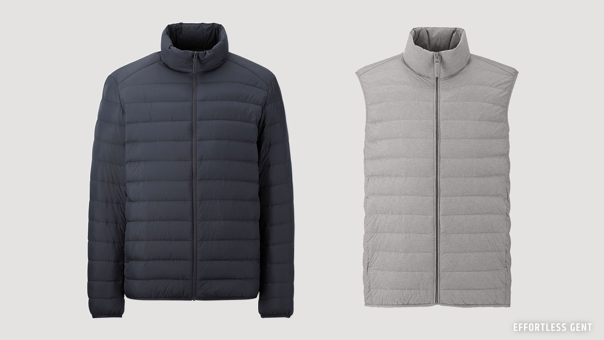 Uniqlo's Ultra Light down jacket and vest are great for the budget lean wardrobe