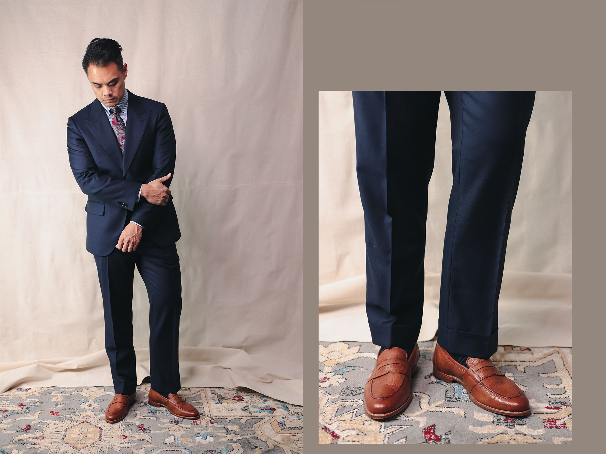 Spier & Mackay Guabello Fabric Full Body View and Trousers Detail