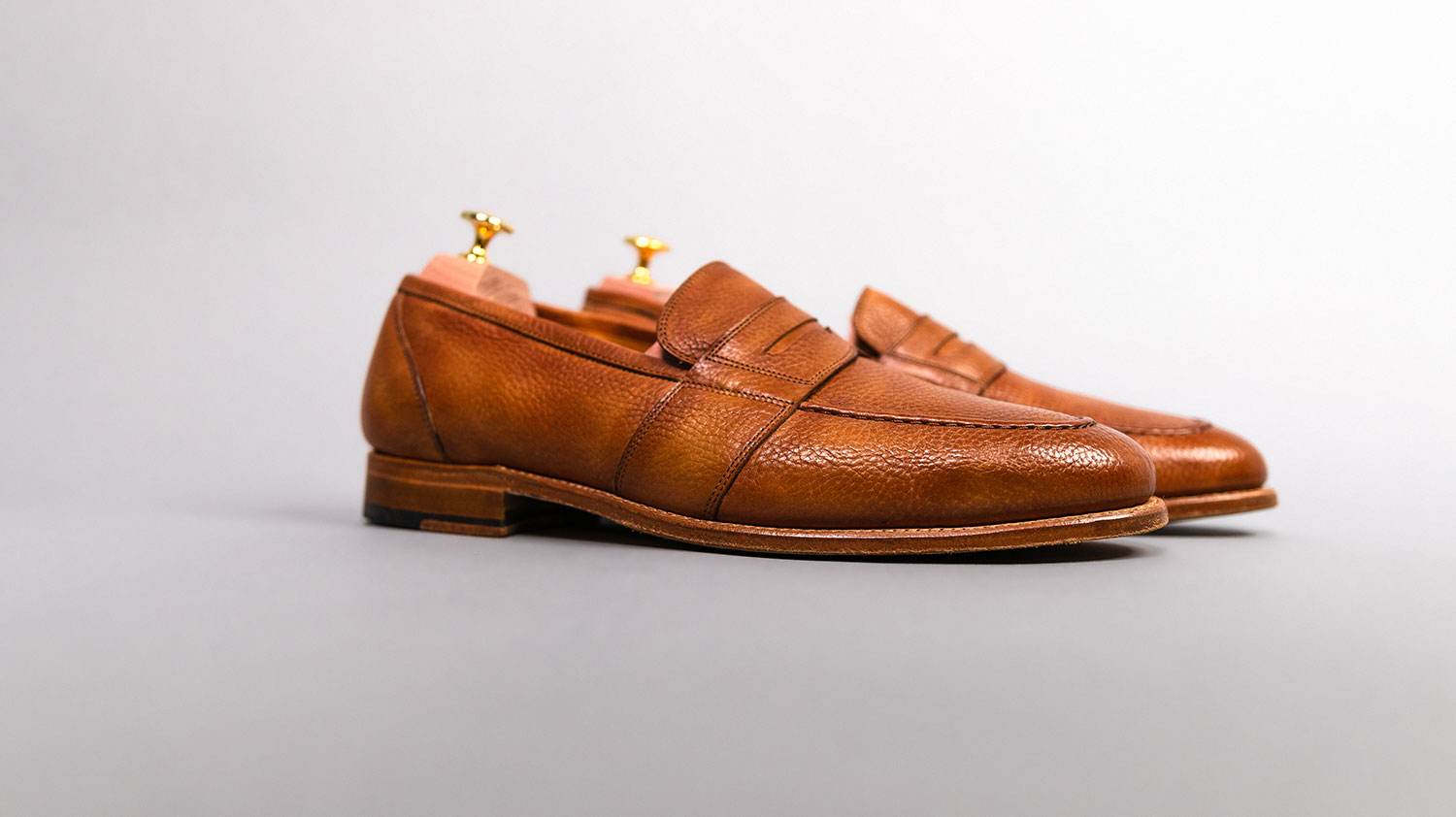 side view of leather loafers