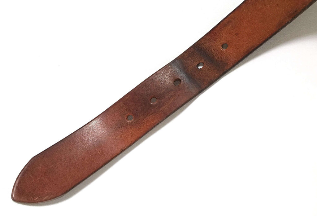 discoloration and stretching of leather belts for men