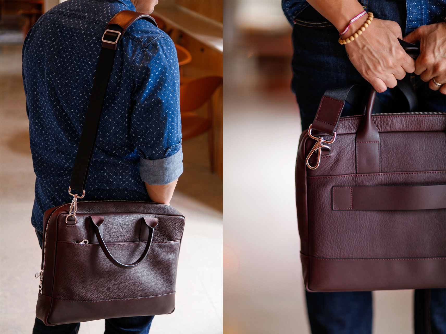 ledaveed leather briefcase - bag strap