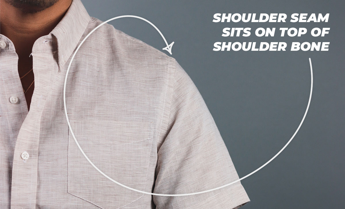 how a man's shirt should fit in the shoulder