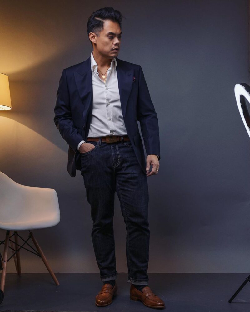 Dark Blue Jeans Outfit Men