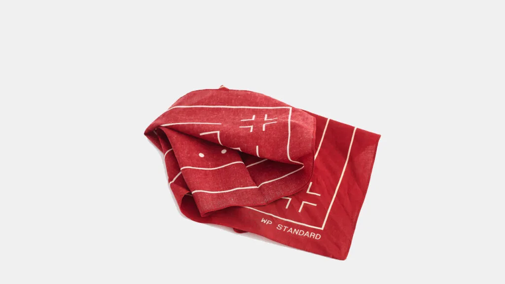 tough and rugged edc handkerchief, red wp standard bandana