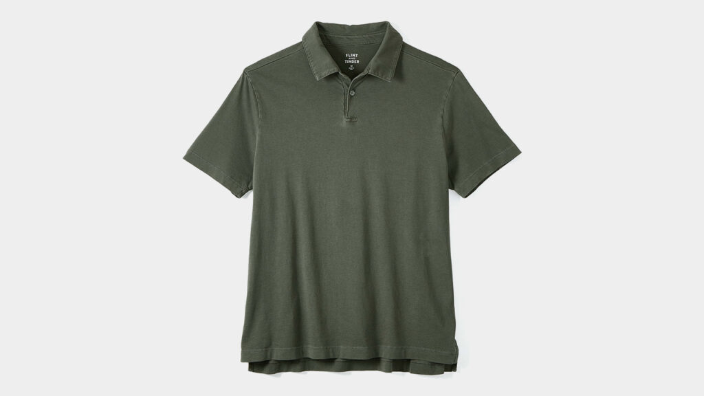 flint and tinder review of the supima airknit polo in olive green