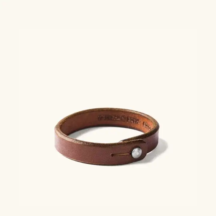 Tanner Goods Single Wrap Wristband in Cognac