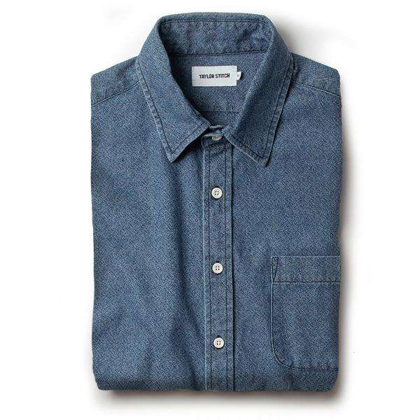 Taylor Stitch California Shirt in Washed Indigo Crepe