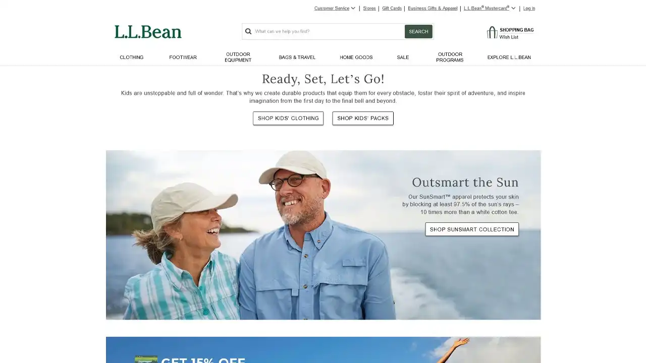 l.l. bean homepage