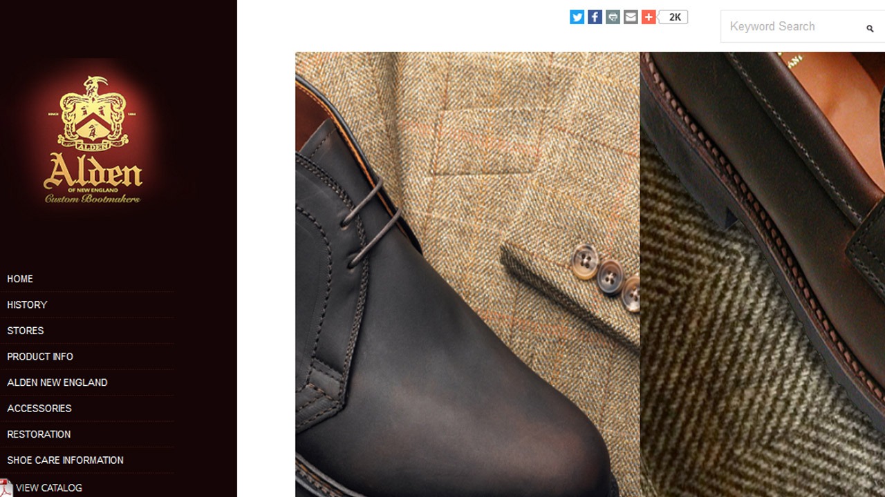 alden shoes homepage