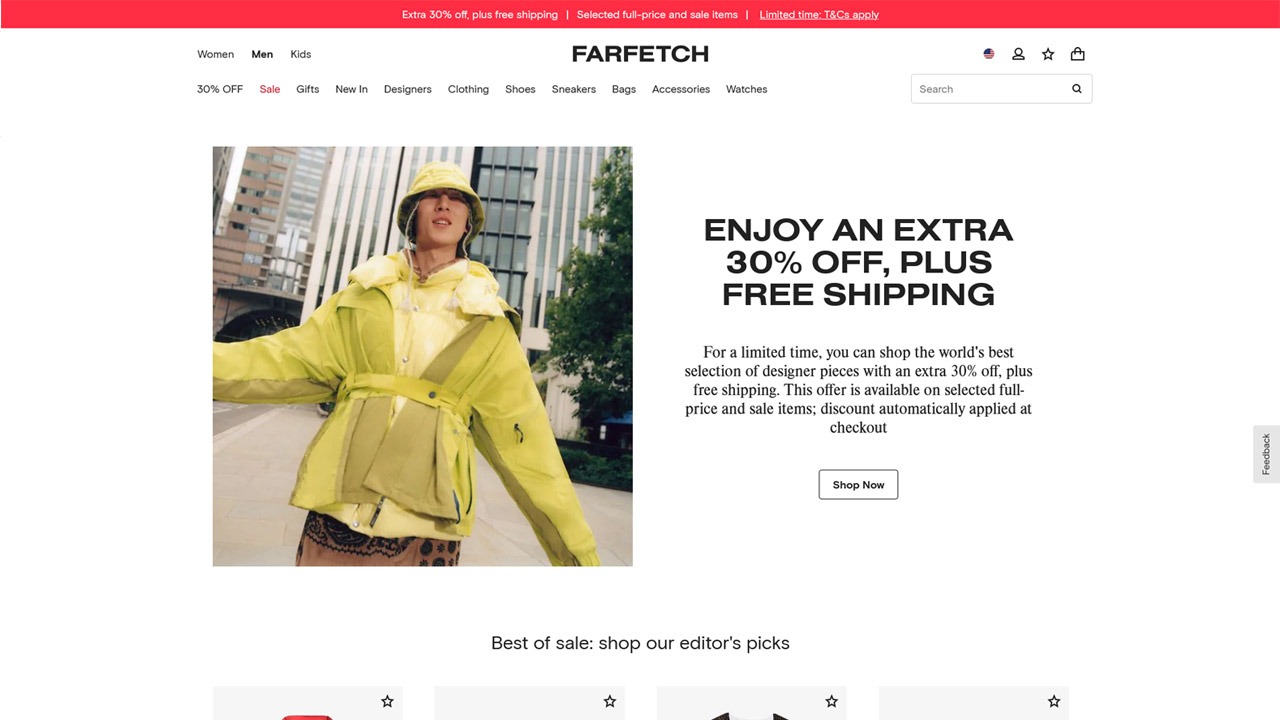 farfetch homepage