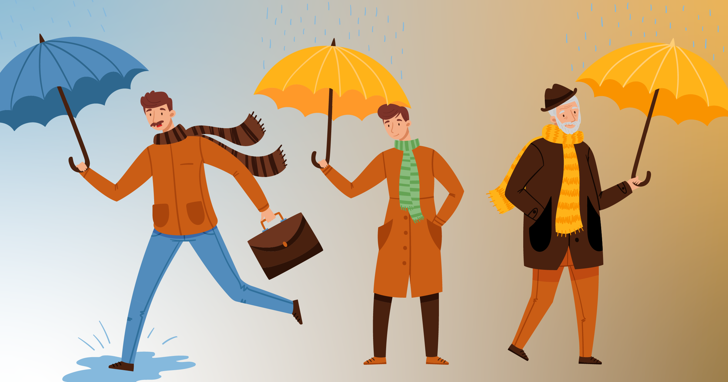 illustration of men in rain gear