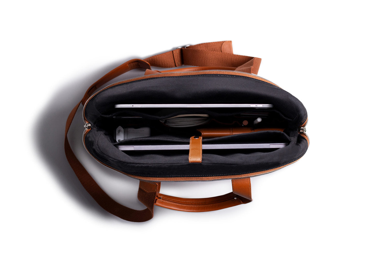 topdown view of Harber London briefcase. Image via Harber London.