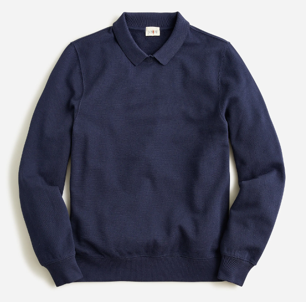 J.Crew Piqué Fleece Collared Sweatshirt