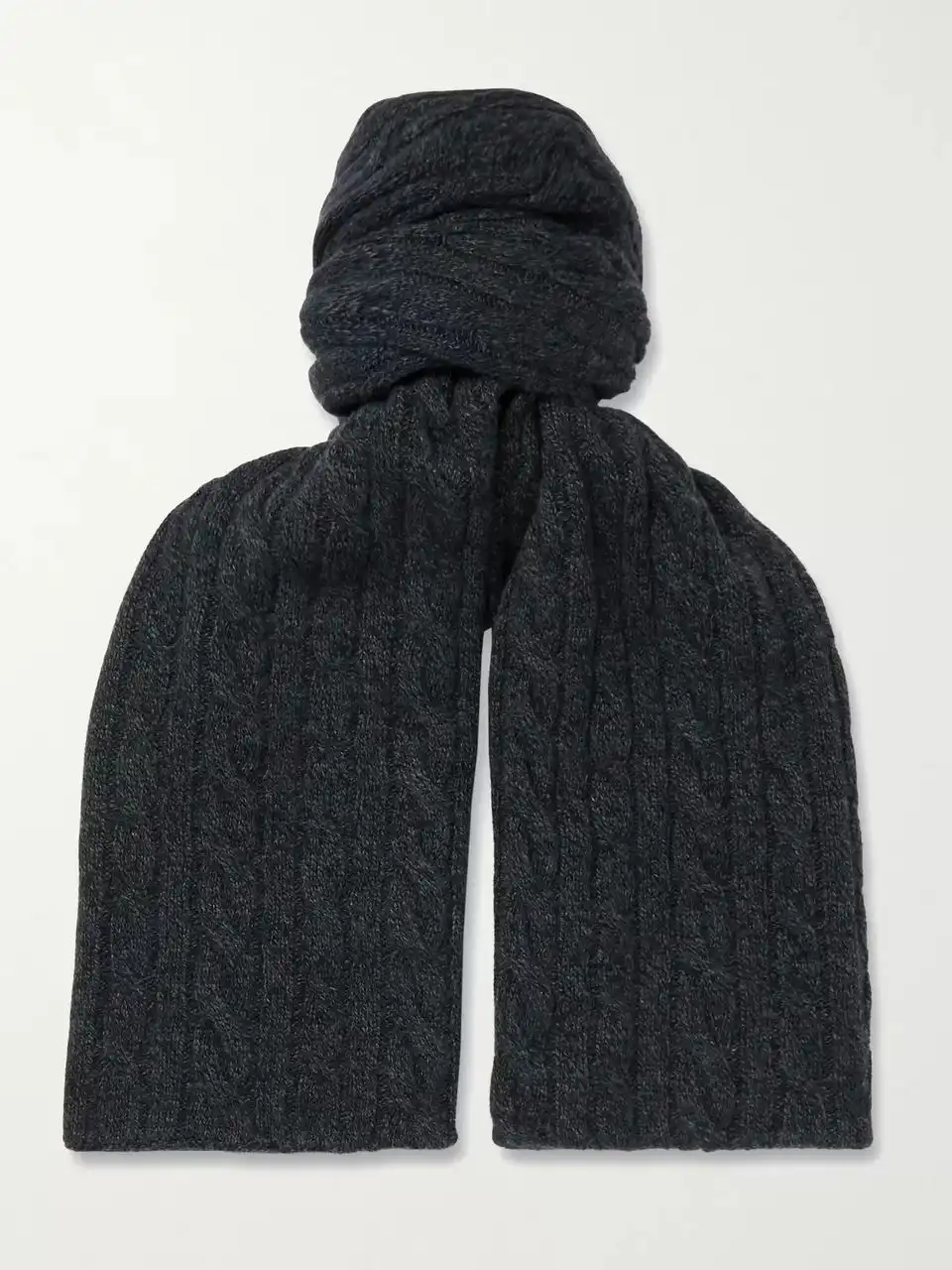 Loro Piana Cable-Knit Mélange Baby Cashmere Scarf