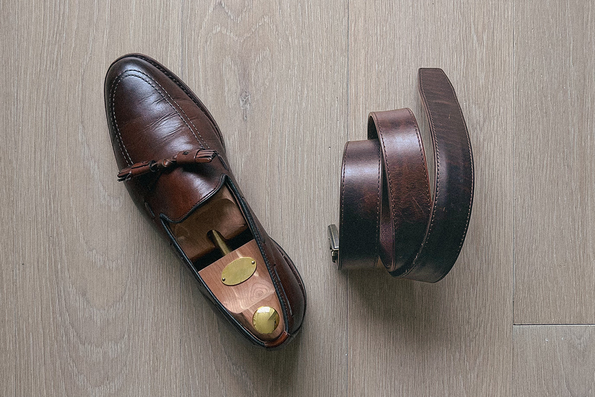 how many belts does a man need? just this one, really. a medium brown leather belt