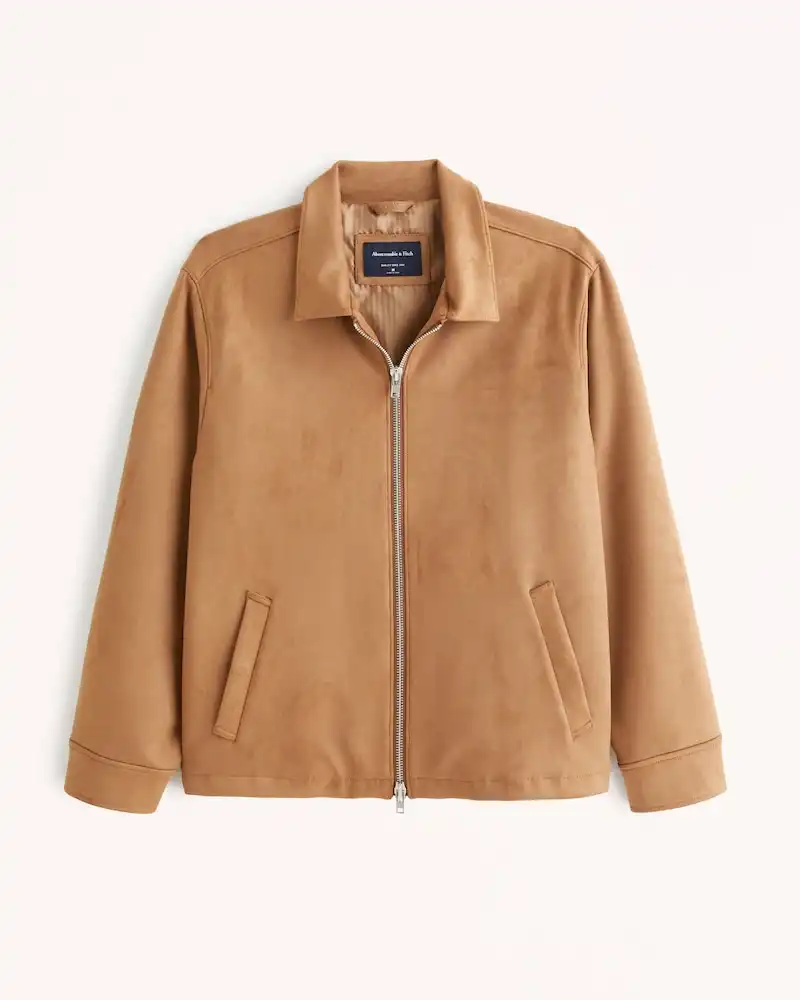 Abercrombie & Fitch Vegan Suede Shirt Jacket