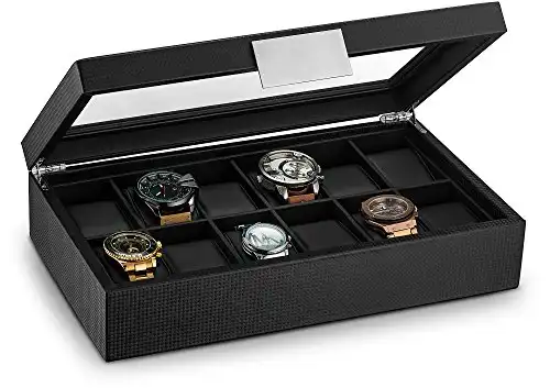 12-Slot Watch Box Display Case