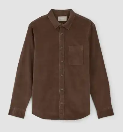 Everlane Relaxed Corduroy Shirt in Cocoa