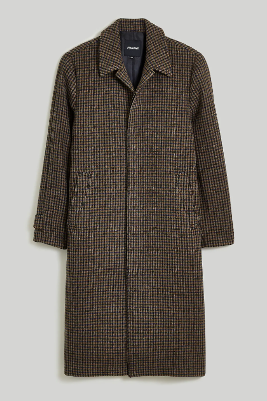 Madewell Houndstooth Topcoat Italian Fabric