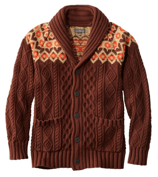 LL Bean Fisherman Sweater in Mahogany