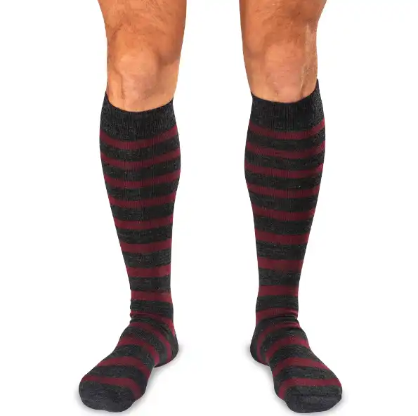 Boardroom Socks Burgundy Stripes Dress Socks