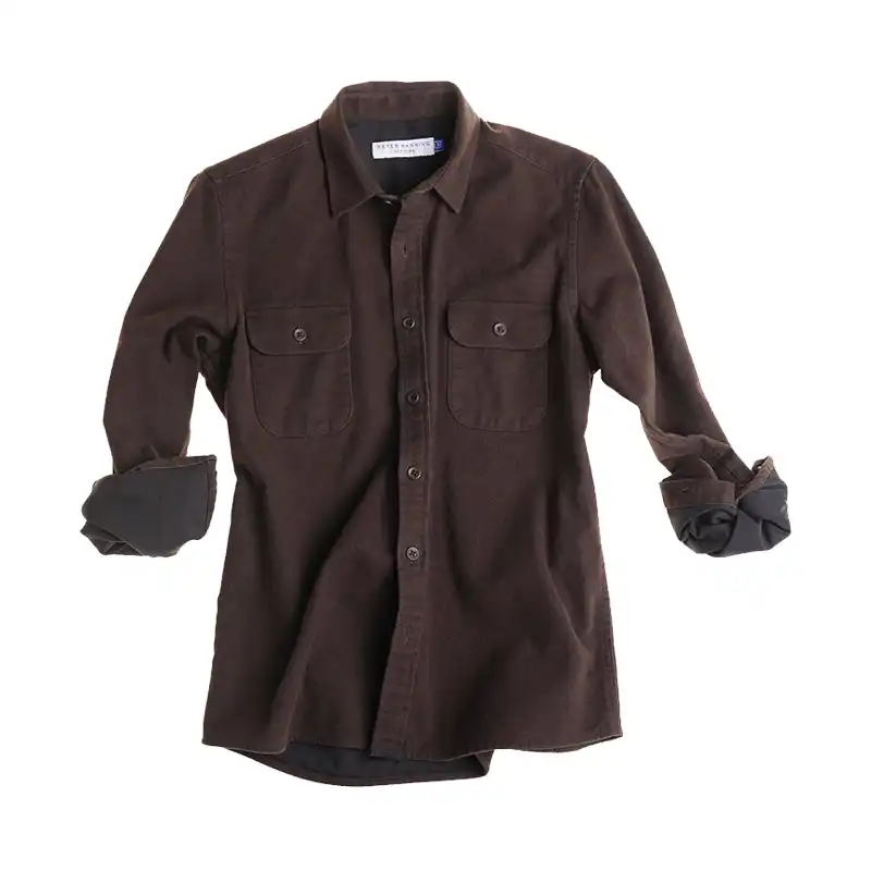 Peter Manning Flannel Shirt Jacket Brown