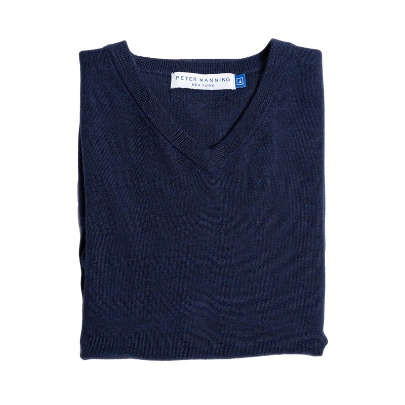 Peter Manning Navy V Neck Sweater