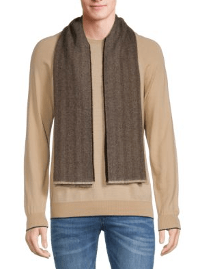 Saks Herringbone Cashmere Scarf