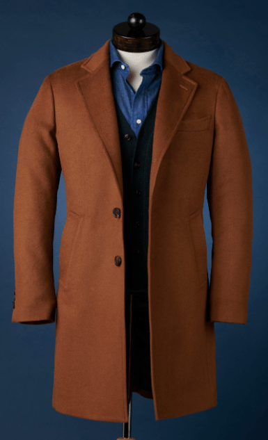 Spier & Mackay's Dark Camel Wool and Cashmere Topcoat