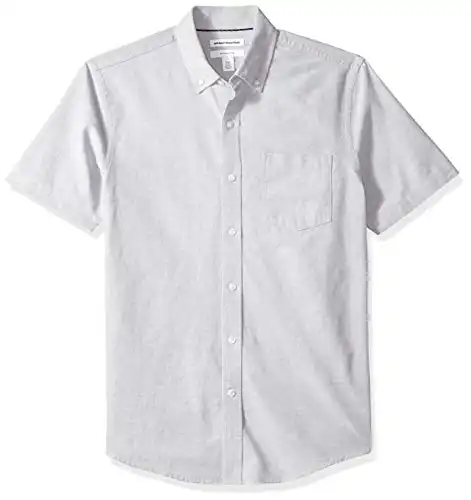Amazon Essentials Slim-Fit Short-Sleeve Pocket Oxford Shirt